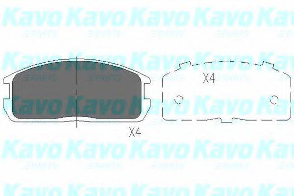 Комплект гальмівних колодок, дискове гальмо KAVO PARTS KBP-5524